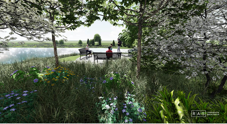 Rendering of walking path from angle 4